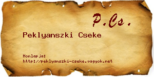 Peklyanszki Cseke névjegykártya